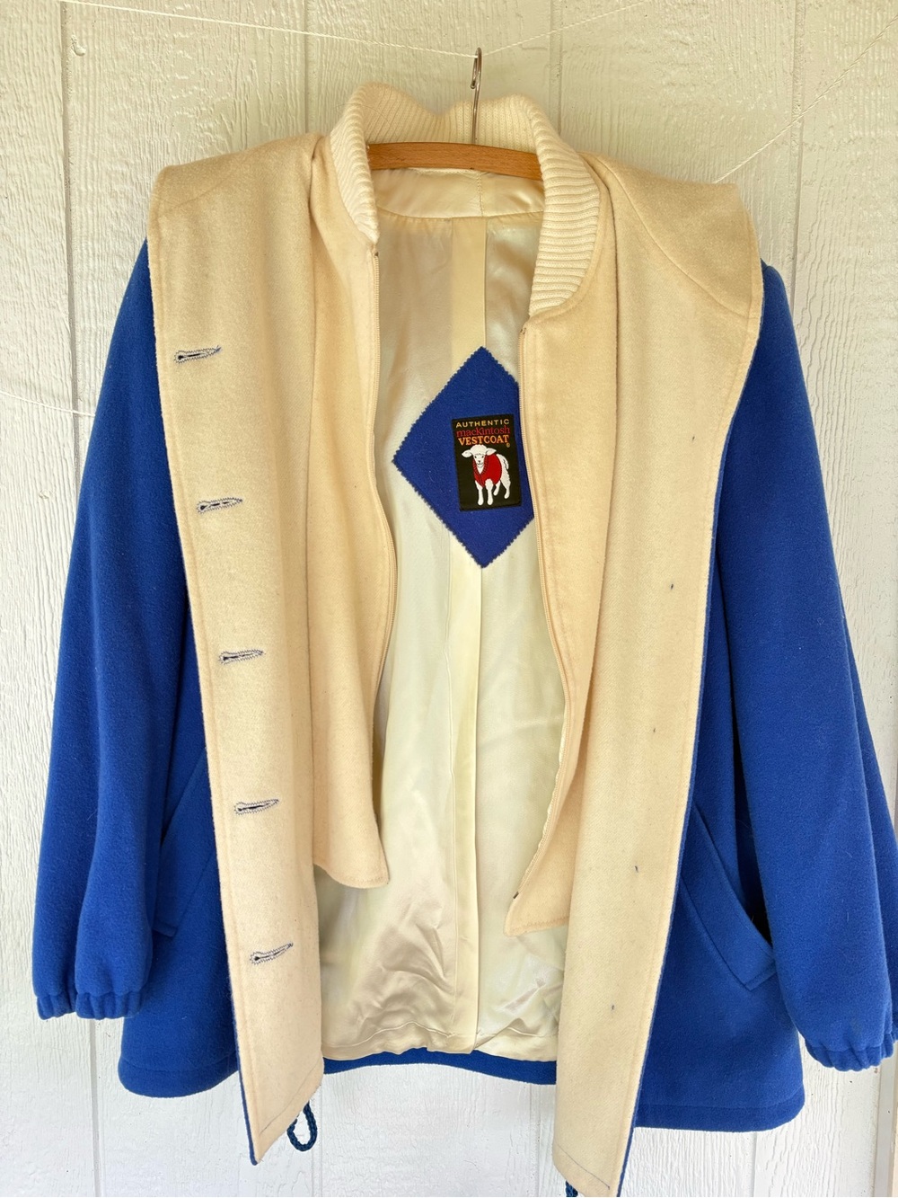Vintage Wool Vest Coat Royal Blue Mackintosh Authentic XL